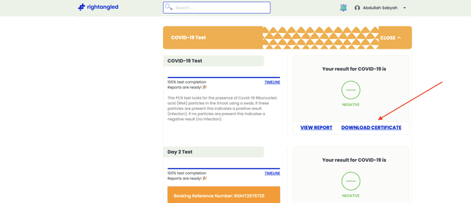 Results dashboard